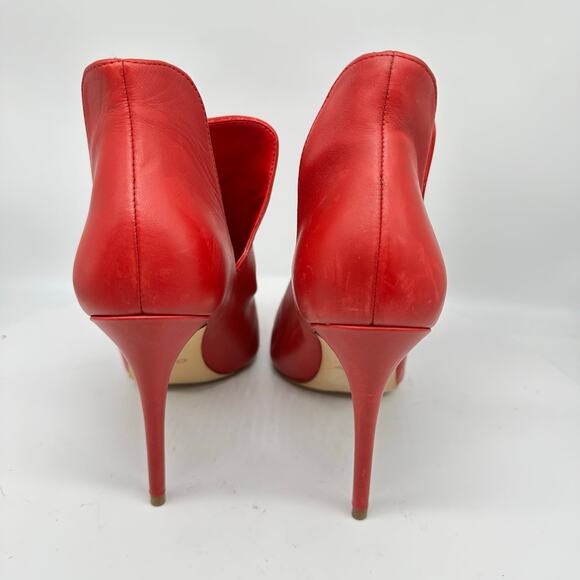 Aldo Red Leather Fraresa Stiletto Heel Ankle Boots Pointed Toe Booties Womens 9 - Picture 5 of 14
